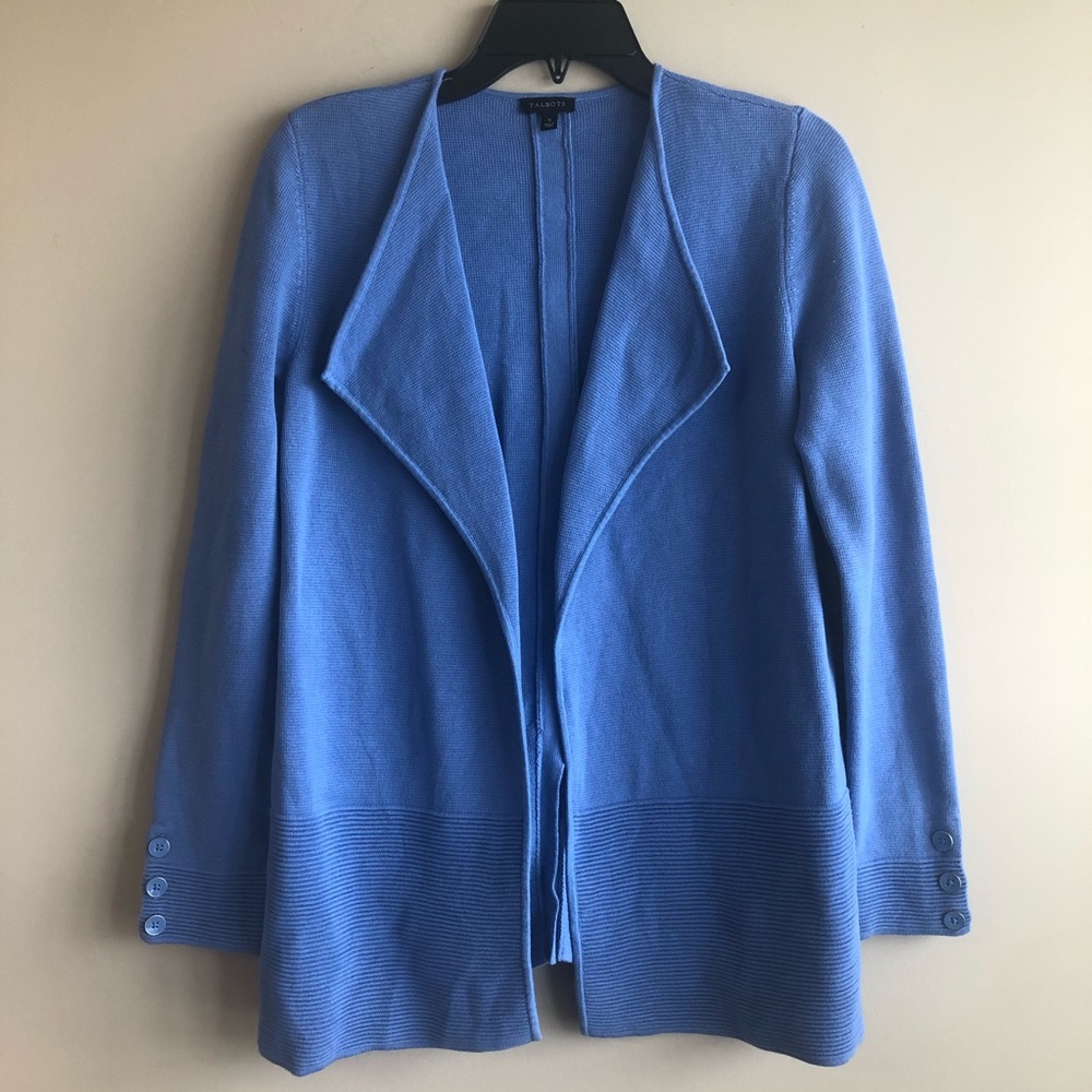 Talbot's Periwinkle Blue Structured Cardigan EUC
